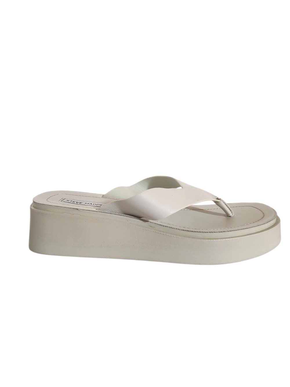 Steve Madden Cream Platform Flip Flop Sandals Size 10 Flaw